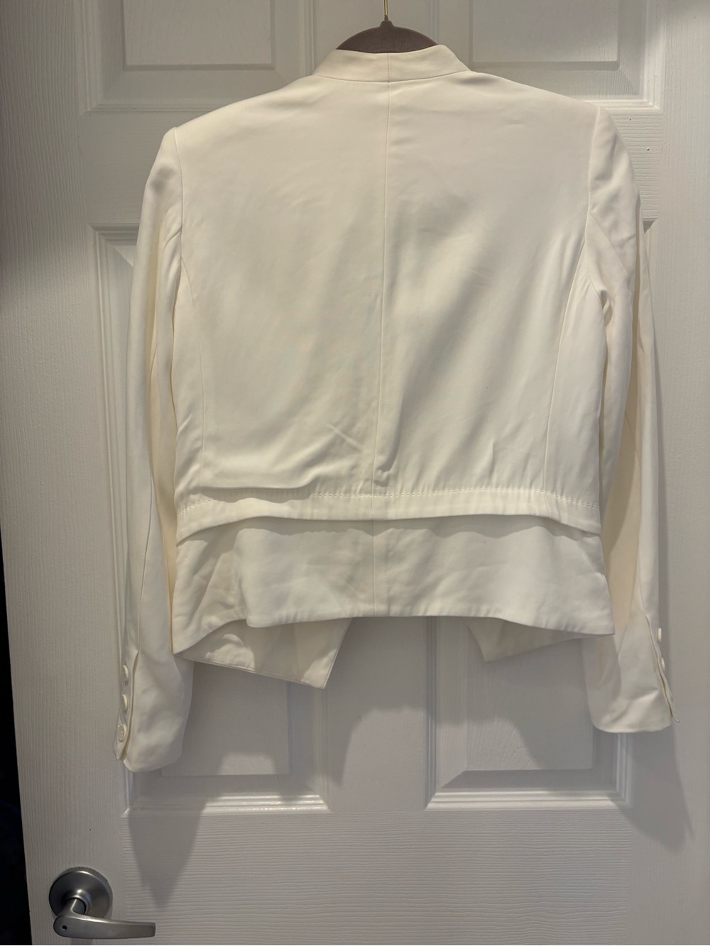 Derek Lam 10 Crosby Eggshell Open Front Zip Pocket Blazer Jacket NWT $695 Size 0 - Picture 4 of 8